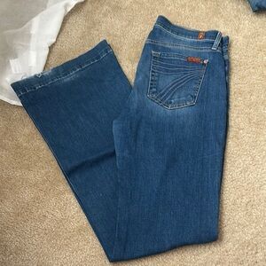 7 For All Mankind Blue Flare & Wide Leg Jeans
